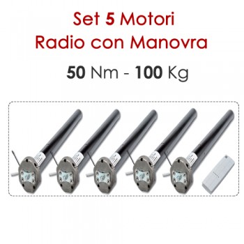 Set 5 Motori Radio con Manovra – 50 Nm | 100 kg