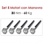Confezione 5 Motoriduttori con Sblocco – 30 Nm | 60 kg