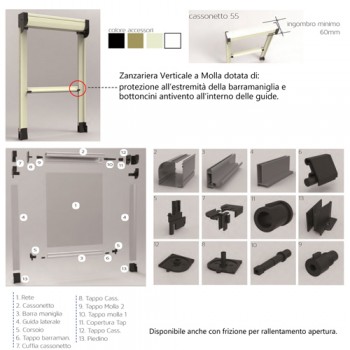 Zanzariera Verticale a Molla Avvolgibile